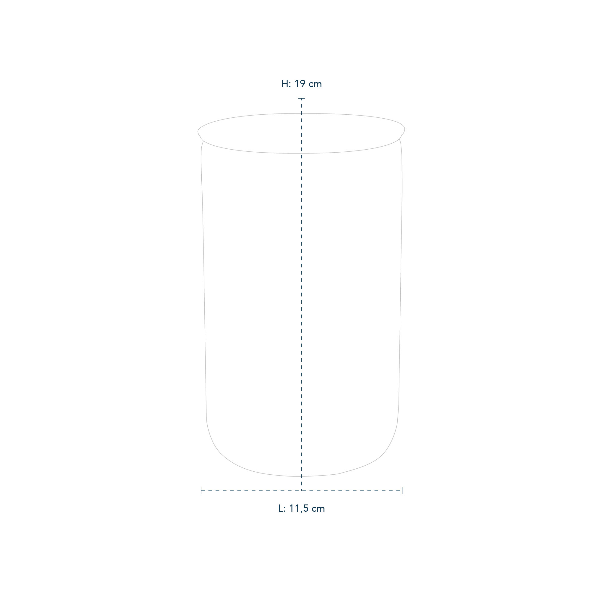 Line Drawing of Blue Fluted Mega Storage Jar Large 115cl
